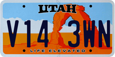 UT license plate V143WN