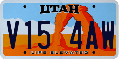UT license plate V154AW