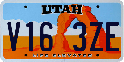 UT license plate V163ZE