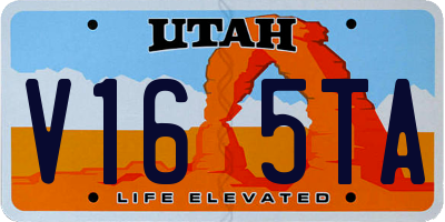 UT license plate V165TA