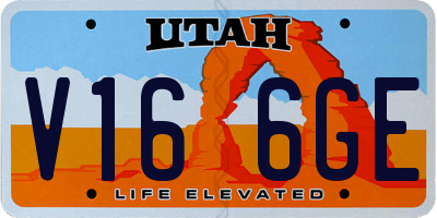 UT license plate V166GE