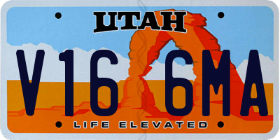 UT license plate V166MA