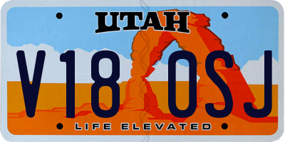 UT license plate V180SJ