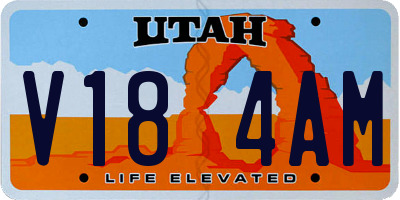 UT license plate V184AM