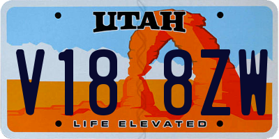 UT license plate V188ZW
