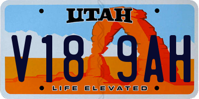 UT license plate V189AH