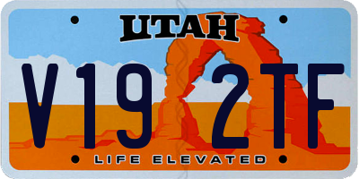 UT license plate V192TF