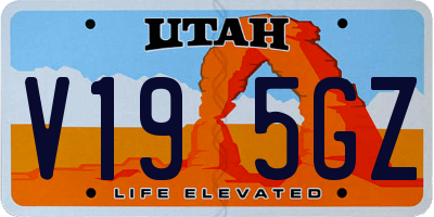 UT license plate V195GZ