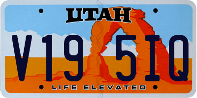 UT license plate V195IQ