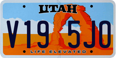 UT license plate V195JO