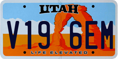 UT license plate V196EM