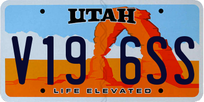 UT license plate V196SS