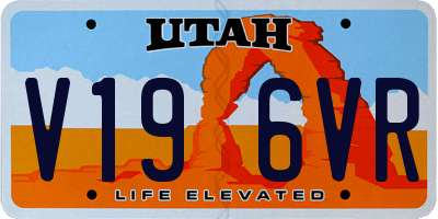 UT license plate V196VR