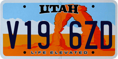 UT license plate V196ZD