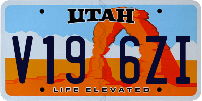 UT license plate V196ZI