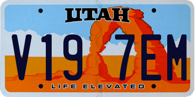 UT license plate V197EM