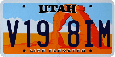 UT license plate V198IM