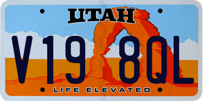 UT license plate V198QL