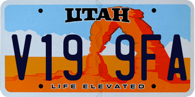 UT license plate V199FA