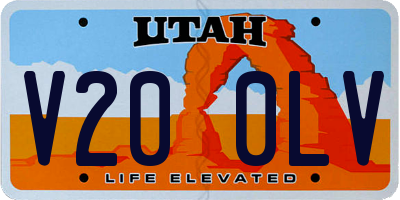 UT license plate V200LV