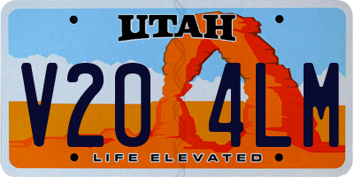 UT license plate V204LM