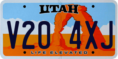 UT license plate V204XJ