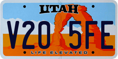 UT license plate V205FE
