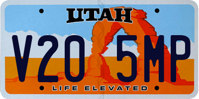 UT license plate V205MP