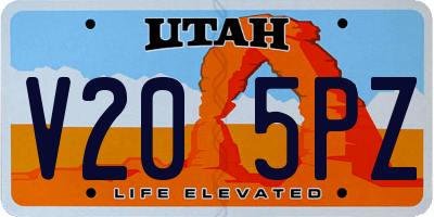 UT license plate V205PZ