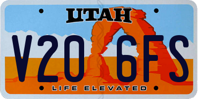 UT license plate V206FS