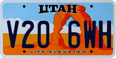 UT license plate V206WH