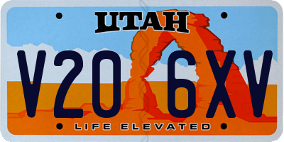 UT license plate V206XV