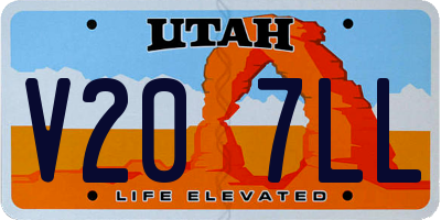 UT license plate V207LL