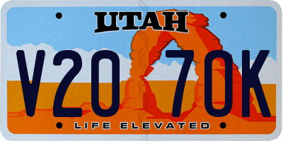 UT license plate V207OK