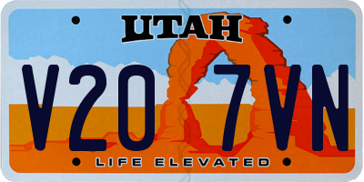 UT license plate V207VN