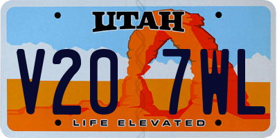 UT license plate V207WL