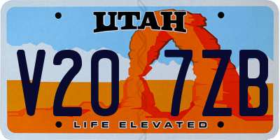 UT license plate V207ZB