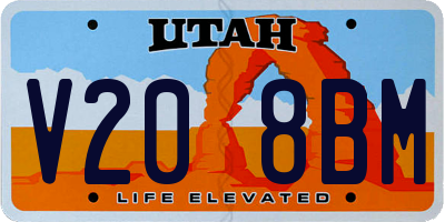 UT license plate V208BM
