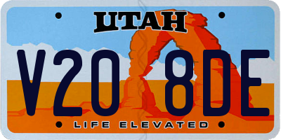 UT license plate V208DE