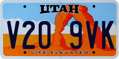 UT license plate V209VK
