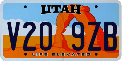 UT license plate V209ZB