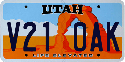 UT license plate V210AK