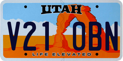 UT license plate V210BN