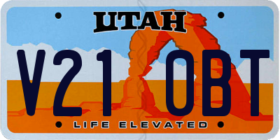 UT license plate V210BT