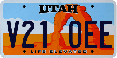 UT license plate V210EE