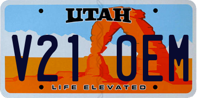 UT license plate V210EM