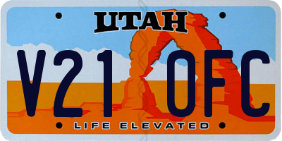 UT license plate V210FC