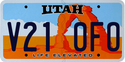 UT license plate V210FO