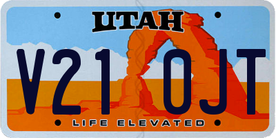 UT license plate V210JT