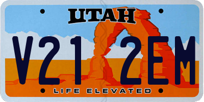 UT license plate V212EM